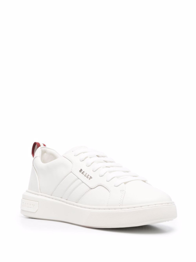 Shop Bally Men's White Leather Sneakers