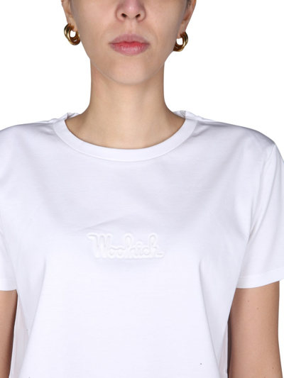 Shop Woolrich 3d Logo T-shirt In White