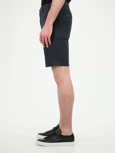 Shop Pt01 Blue Cotton Bermuda Shorts