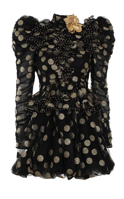Shop Zimmermann Women's Celestial Confetti-print Tulle Mini Dress In Black
