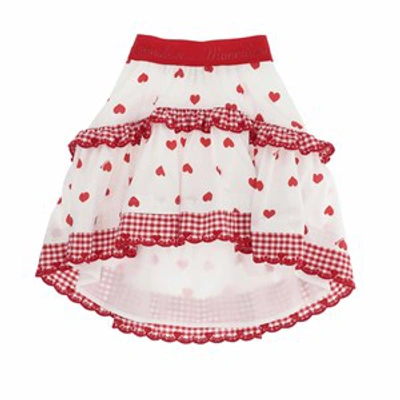 Shop Monnalisa Cream Heart Print Skirt