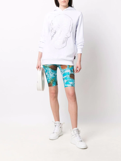 Shop Philipp Plein Pineapple-print Shorts In Blue