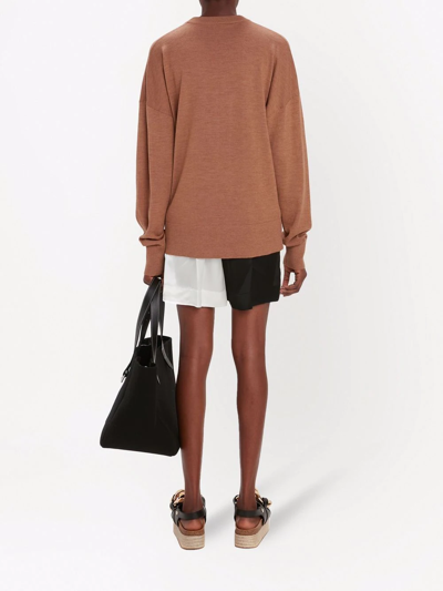 Jw Anderson Logo-embroidered Jumper In Brown