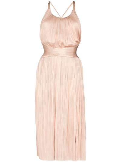 Shop Maria Lucia Hohan Hera Pleated Silk-tulle Dress In Neutrals