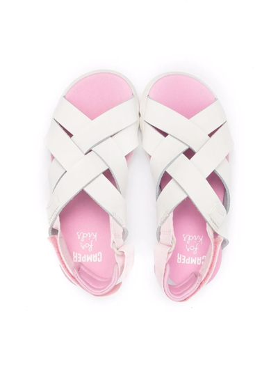 Shop Camper Oruga Cross-strap Sandals In White