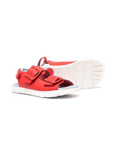 Shop Camper Oruga Double-buckle Sandals In Red
