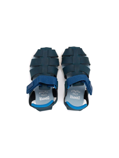 Shop Camper Cut-out Touch-strap Sandals In Blue