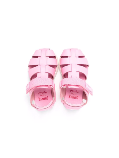 Shop Camper Cut-out Touch-strap Sandals In Pink