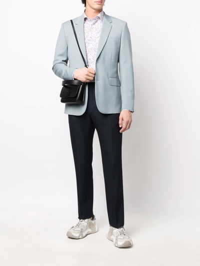 Shop Etro Straight-leg Suit Trousers In Blue