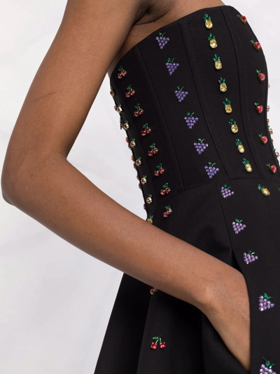 Valentino Crystal-embellished Minidress In Black