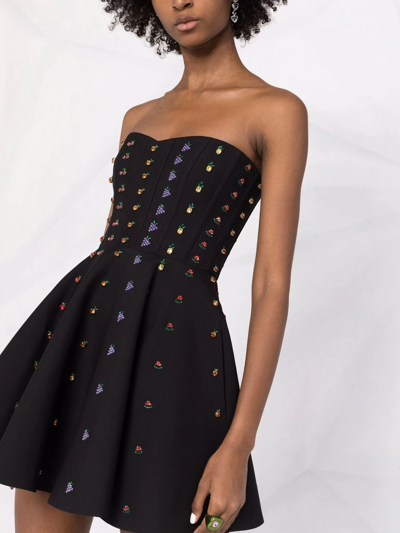 Valentino Crystal-embellished Minidress In Black