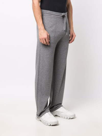 Off-white Logo-embroidered Cashmere Track Pants In Grey