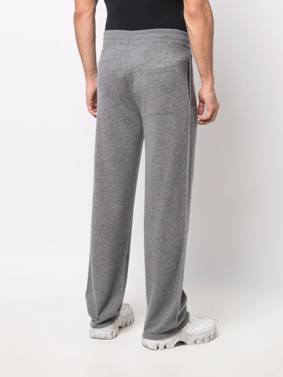 Off-white Logo-embroidered Cashmere Track Pants In Grey