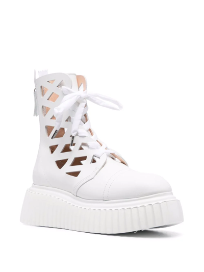 Agl Attilio Giusti Leombruni Cut-out Ankle Boots In White