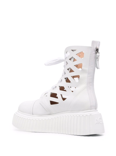 Agl Attilio Giusti Leombruni Cut-out Ankle Boots In White