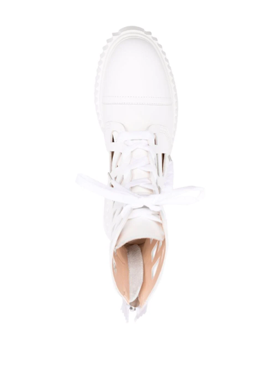 Shop Agl Attilio Giusti Leombruni Cut-out Ankle Boots In White