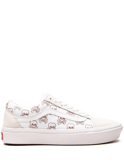 Vans Comfycush Old Sko Mens Leather Low Top Skateboarding Shoes In White