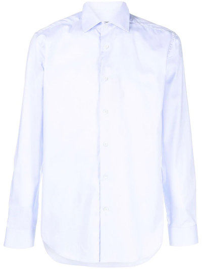 Shop Corneliani Long-sleeve Cotton Shirt In Blue