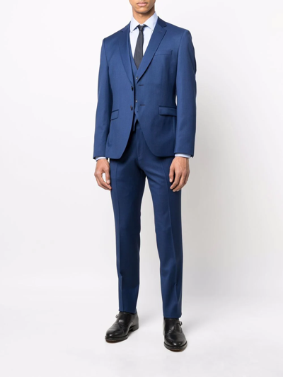 Corneliani Long-sleeve Cotton Shirt In Blue