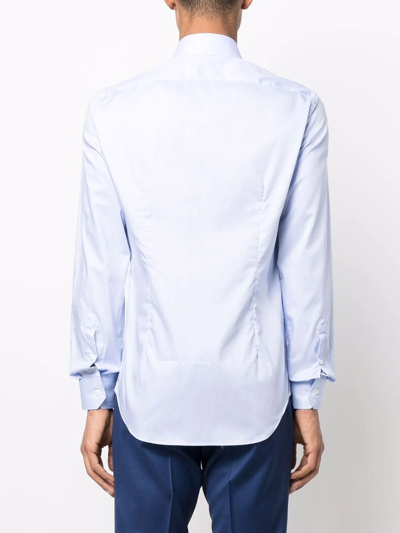 Shop Corneliani Long-sleeve Cotton Shirt In Blue