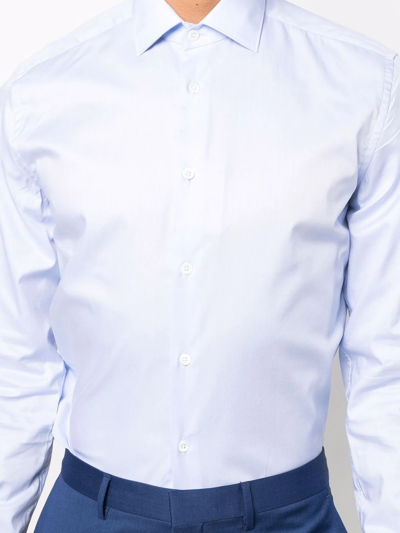 Corneliani Long-sleeve Cotton Shirt In Blue