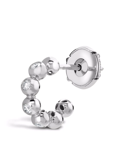 Shop Pragnell 18kt White Gold Bohemia Diamond Hoop Earrings In Silver