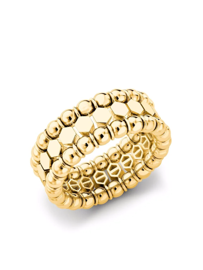Shop Pragnell 18kt Yellow Gold Bohemia Three-row Ring