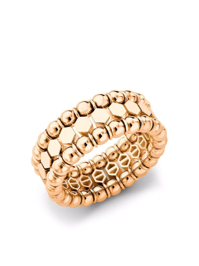 Shop Pragnell 18kt Rose Gold Bohemia Three-row Ring In Pink