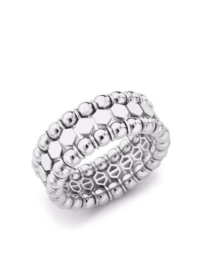 Shop Pragnell 18kt White Gold Bohemia Three-row Ring In Silver