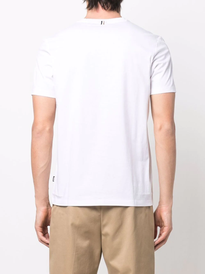 Shop Hugo Boss Round-neck Short-sleeve T-shirt In White