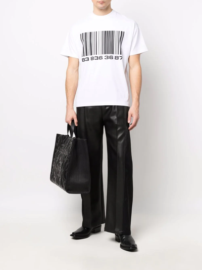 Shop Vtmnts Barcode-print T-shirt In White