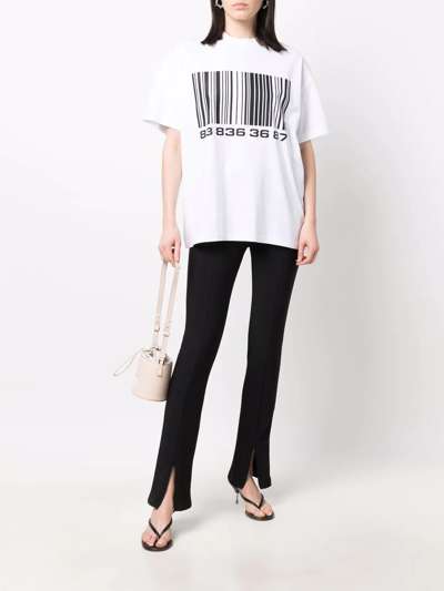Shop Vtmnts Barcode-print T-shirt In White