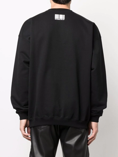 Shop Vtmnts Barcode-print Sweatshirt In Black