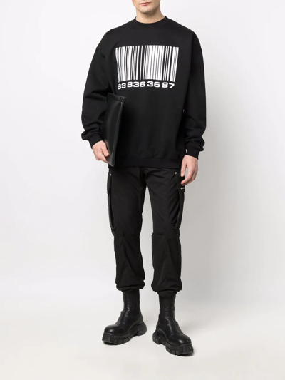 Vtmnts Bar-code Print Sweatshirt In Black