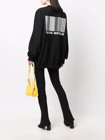 Vtmnts Bar-code Print Sweatshirt In Black