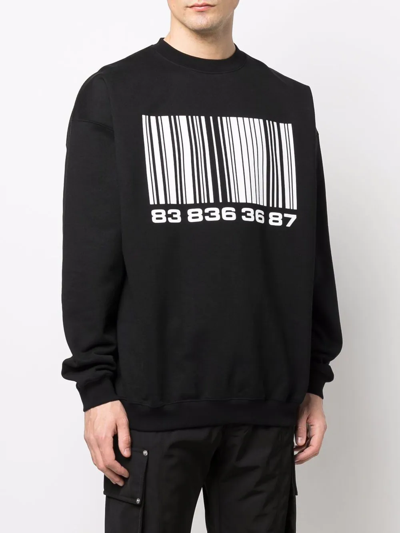 Vtmnts Bar-code Print Sweatshirt In Black