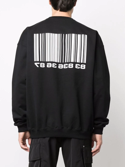 Vtmnts Bar-code Print Sweatshirt In Black