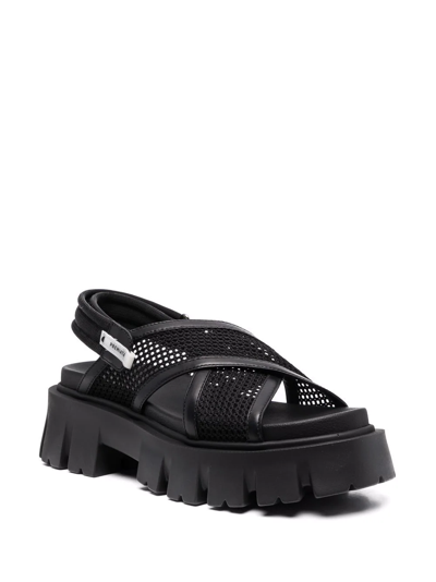 Shop Premiata Ridged-sole Sandals In Black