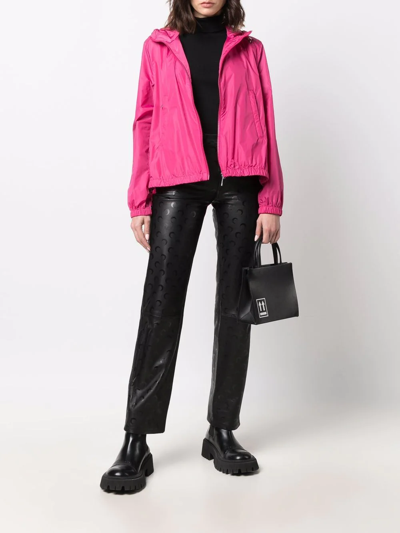 Shop Moncler Hooded Zipped Windbreaker In Pink