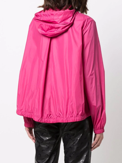 Shop Moncler Hooded Zipped Windbreaker In Pink