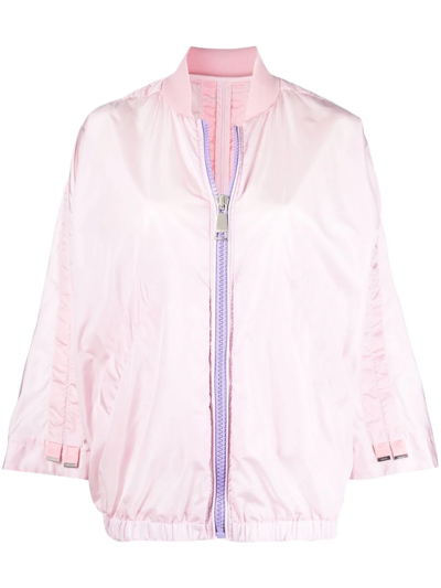 Shop Khrisjoy Wide-sleeve Bomber Jacket In Pink