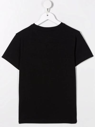 Shop Gcds Logo-stripe Print T-shirt In Black