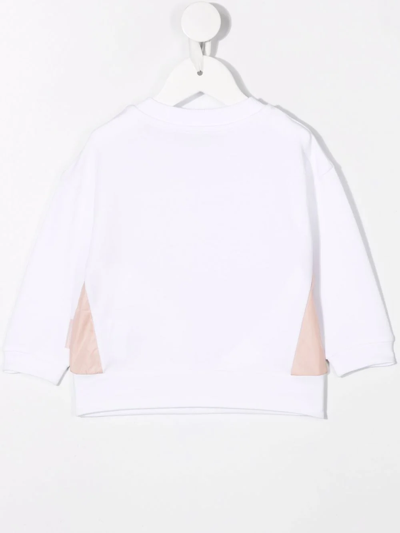 Shop Moncler Logo-print Colour-block Sweatshirt In White