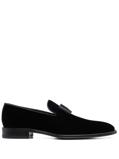 Dsquared2 Ubaldo Bom-embellished Velvet Loafers In Black