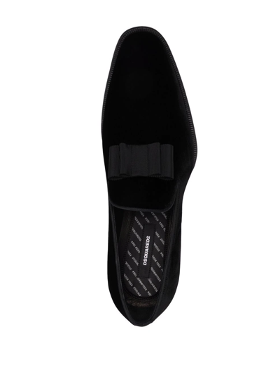 Shop Dsquared2 Ubaldo Bom-embellished Velvet Loafers In Black