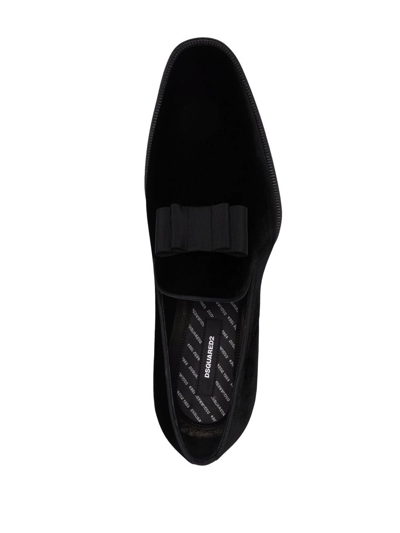 Dsquared2 Ubaldo Bom-embellished Velvet Loafers In Black