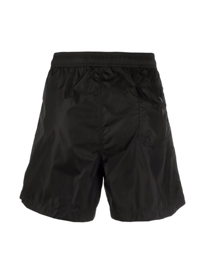 Shop Moncler Logo-patch Straight-leg Swim Shorts In Black