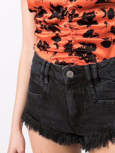 Shop Isabel Marant Étoile Distressed-effect Denim Shorts In Black
