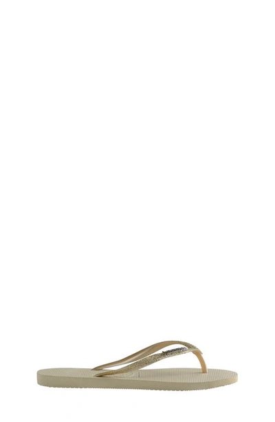 Havaianas Slim Glitter Ii Flip Flop In Beige