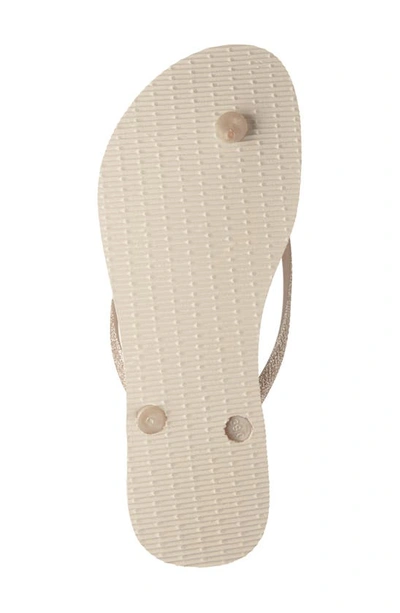 Havaianas Slim Glitter Ii Flip Flop In Beige